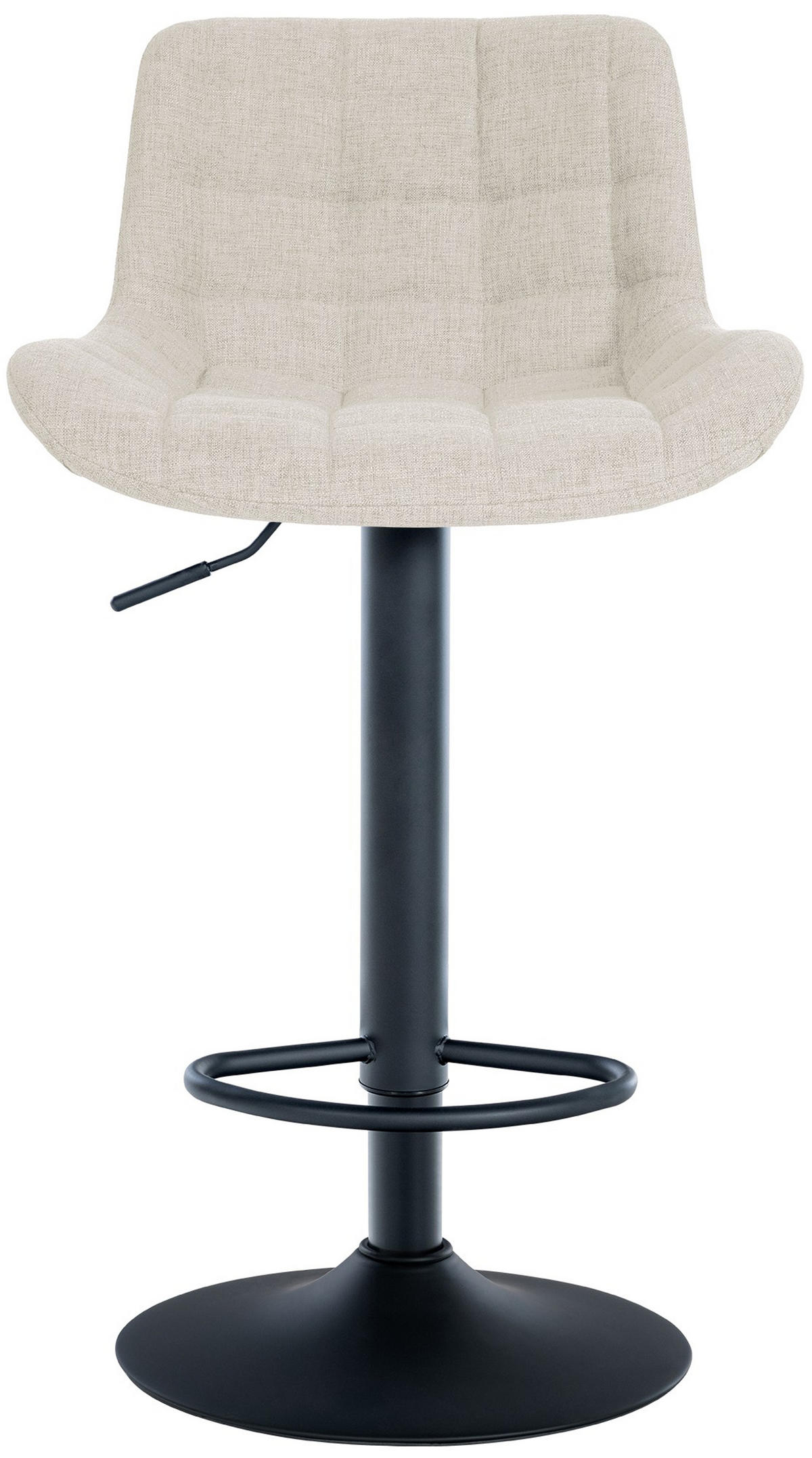 BARHOCKER 2er Set Tower Stoff creme - Schwarz/Naturfarben, Textil/Metall (48/105/54cm) - TPFLiving