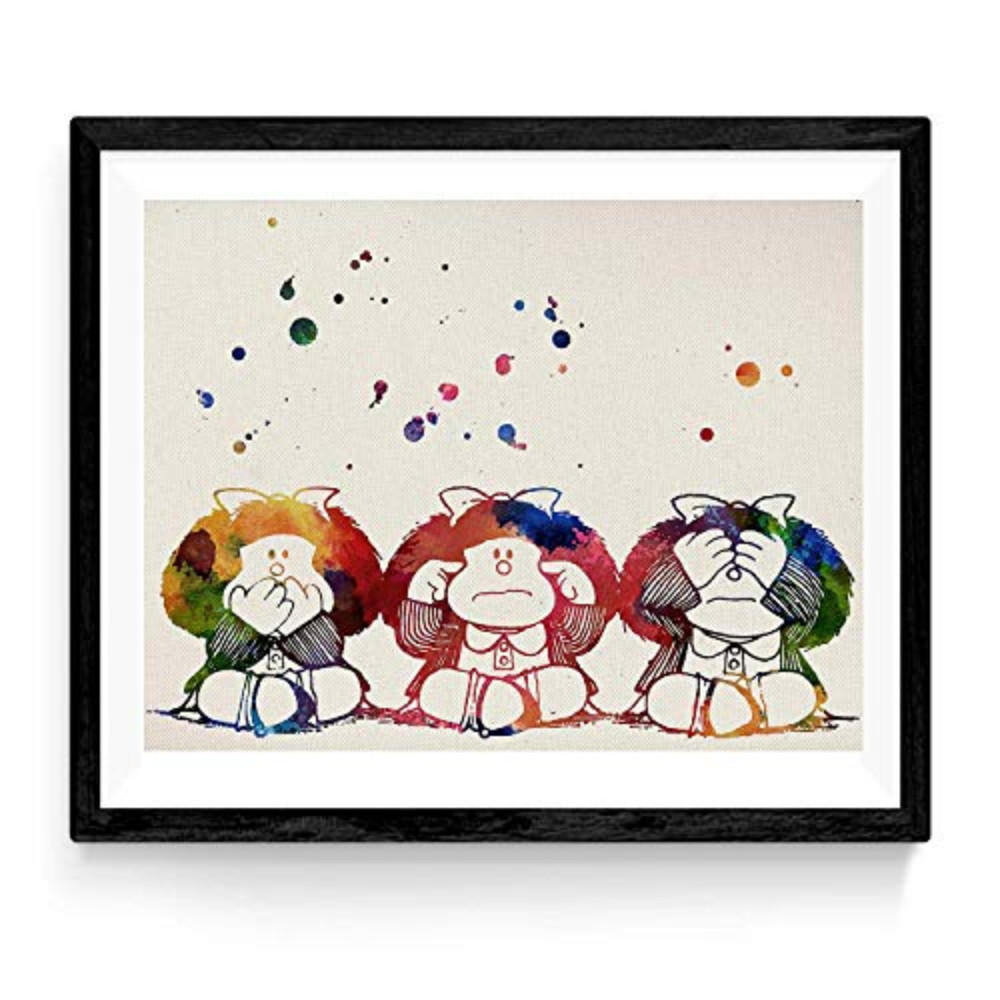 POSTER Aquarell Natur Dekor A4 Schwarzer Rahmen - Schwarz, Papier (29.7/5/21cm) - Nacnic