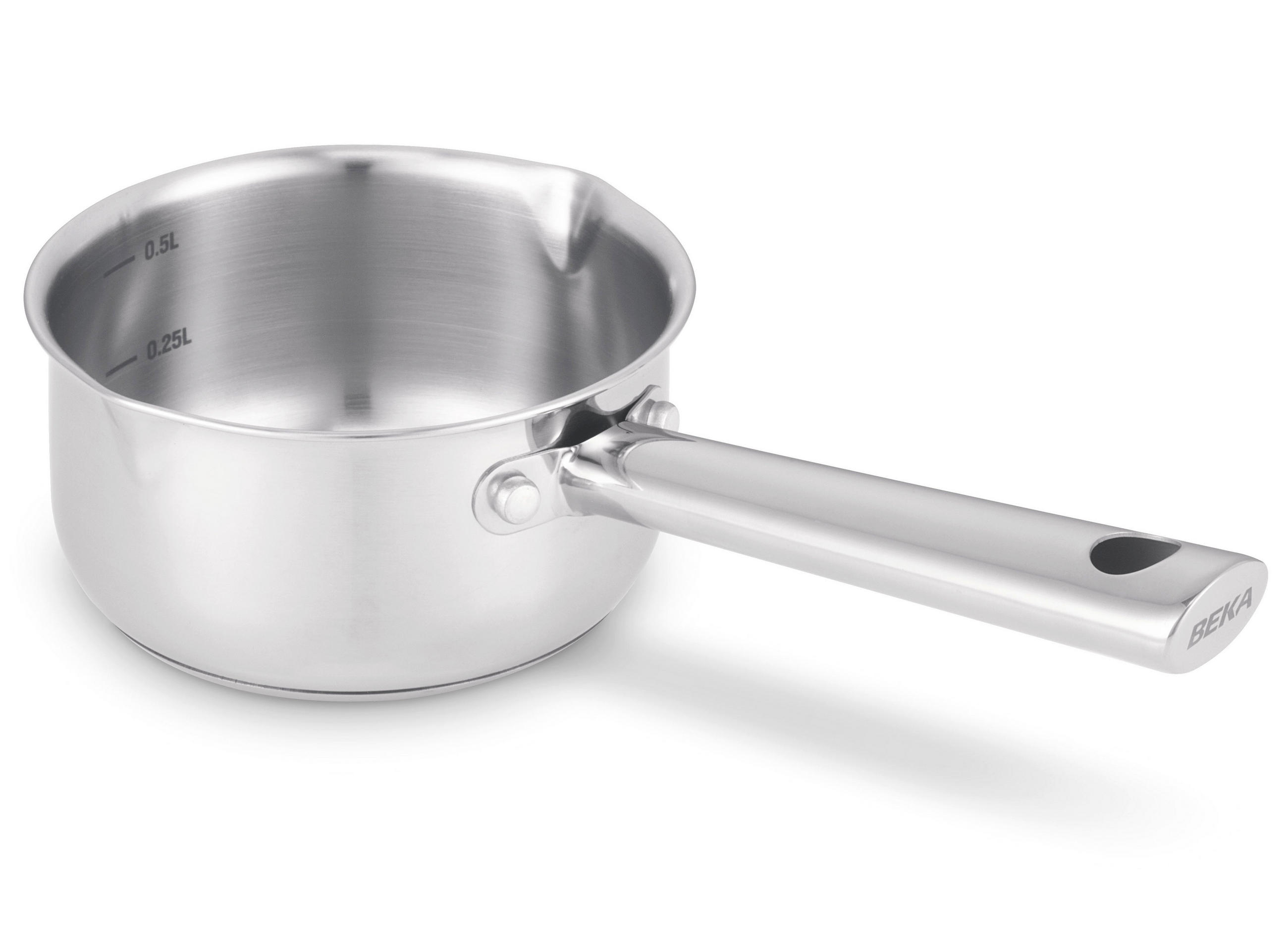 STAHLPFANNE mit 2 Ausgüssen Cicla - Edelstahl - ø 12 cm - geeignet für alle Wärmequellen - Silberfarben, Metall (1/14/8cm)