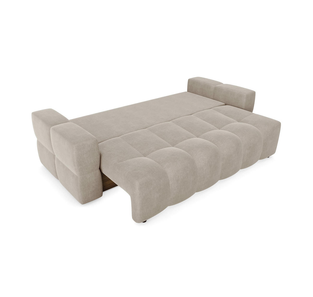 SCHLAFSOFA GERADE Samt Taupe 247cm - Taupe, Textil (247/90/102cm) - Sia Home