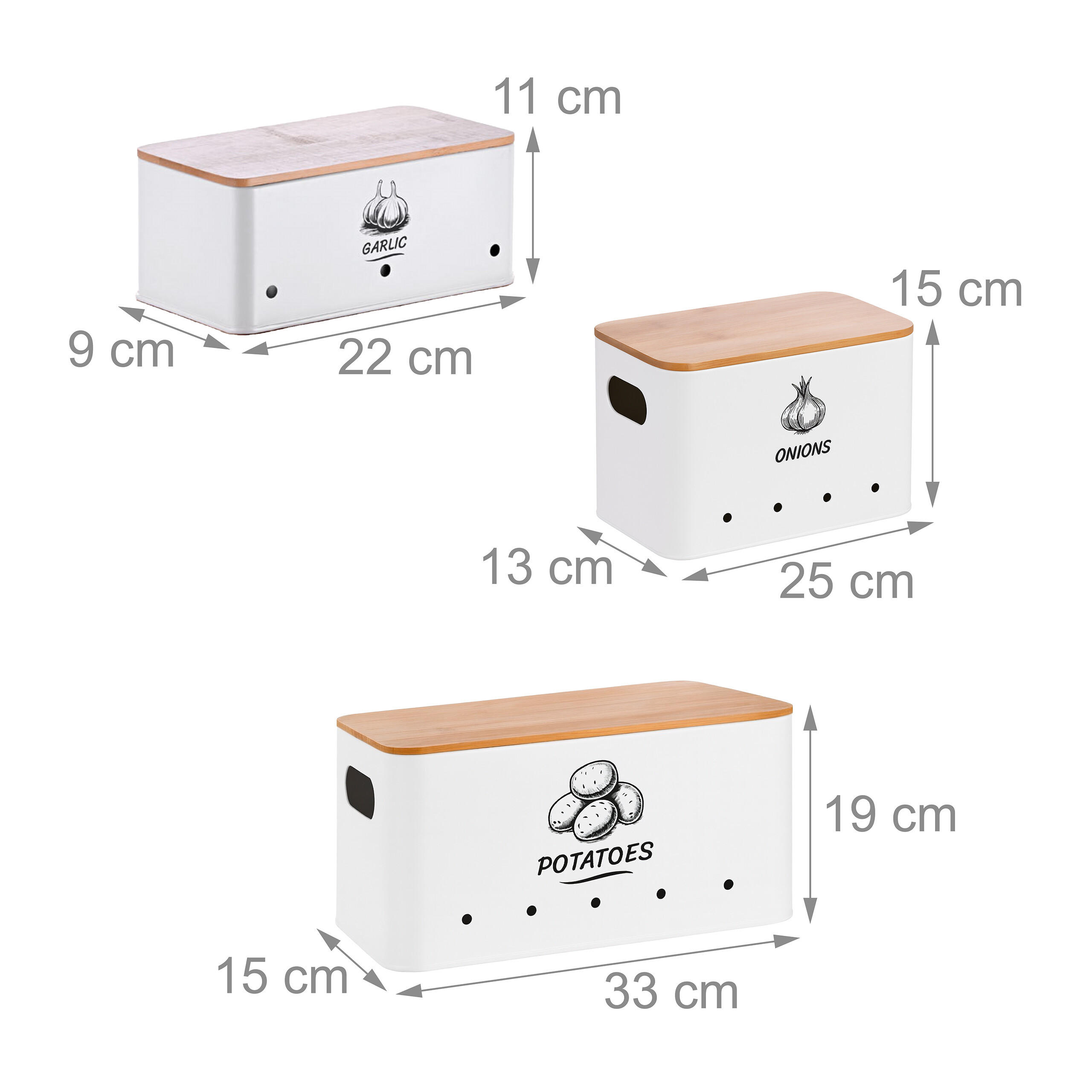 Thumbnail - Relaxdays 3Xaufbewahrungsbox, Weiß, Metall, Vintage, Rechteckig, Küchenzubehör, Vorratsbehälter, Vorratsdosen Sets