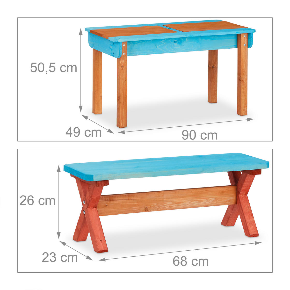 KINDERSITZGRUPPE - Multicolor, Holz/Textil - Relaxdays