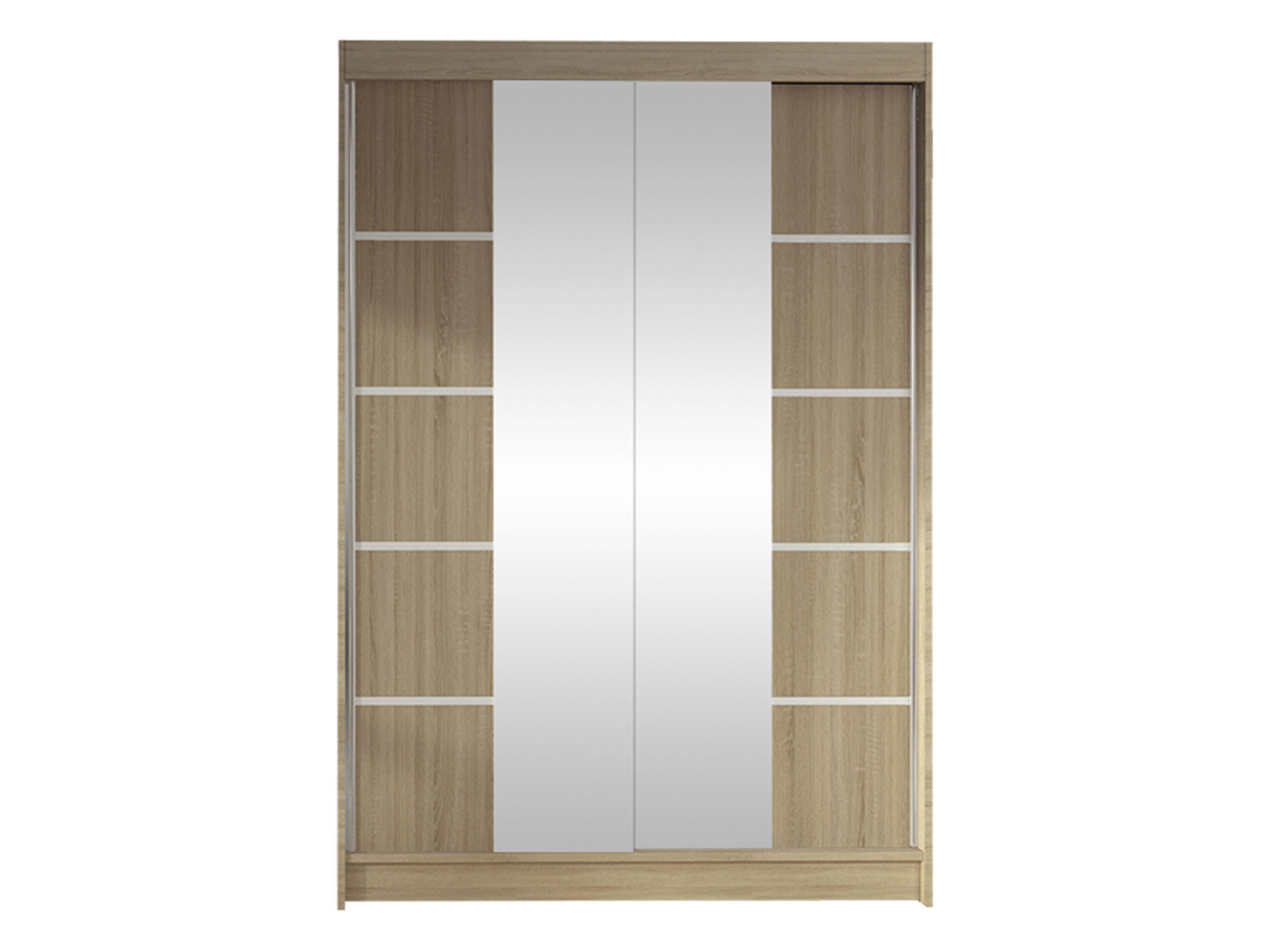 SCHWEBETÜRENSCHRANK Lino V - Sonoma Eiche, Holzwerkstoff/Metall (120/200/58cm) - MIRJAN24