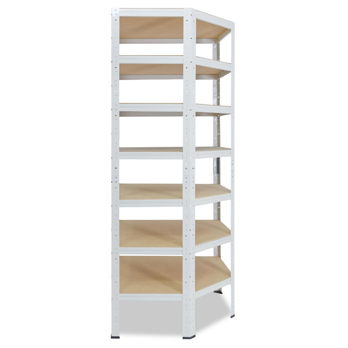 ECKREGAL HOME 230x70x45 cm in weiß mit 7 Böden und 125 kg Traglast pro Boden - Creme, Metall (70/230/45cm) - shelfplaza