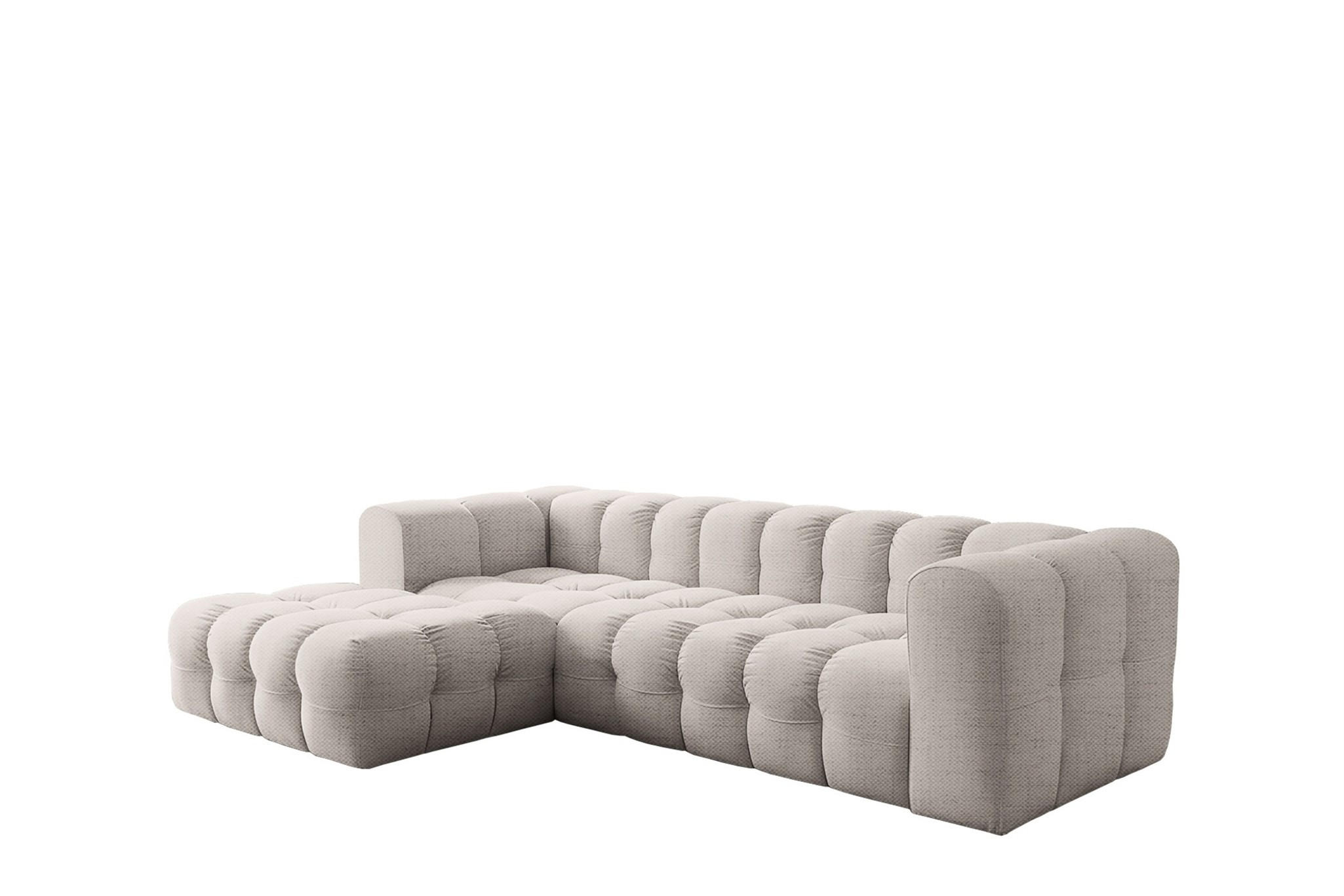 ECKSOFA Solvie In Moly - Creme, Holzwerkstoff/Textil (193/290cm) - Fun Möbel