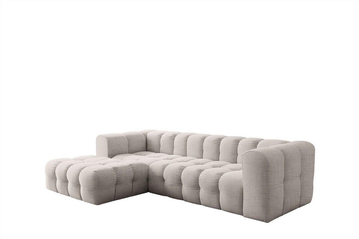 ECKSOFA Solvie In Moly - Creme, Holzwerkstoff/Textil (193/290cm) - Fun Möbel