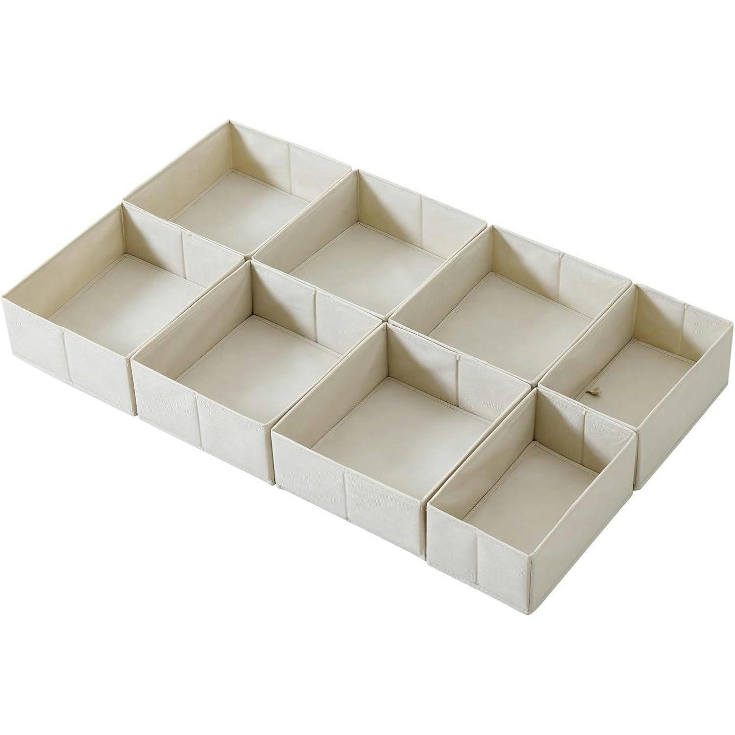 SCHUBLADEN Organizer 8er Set Beige für PAX Kleiderschrank 100x58 cm - Beige, Textil (24/11/26cm)