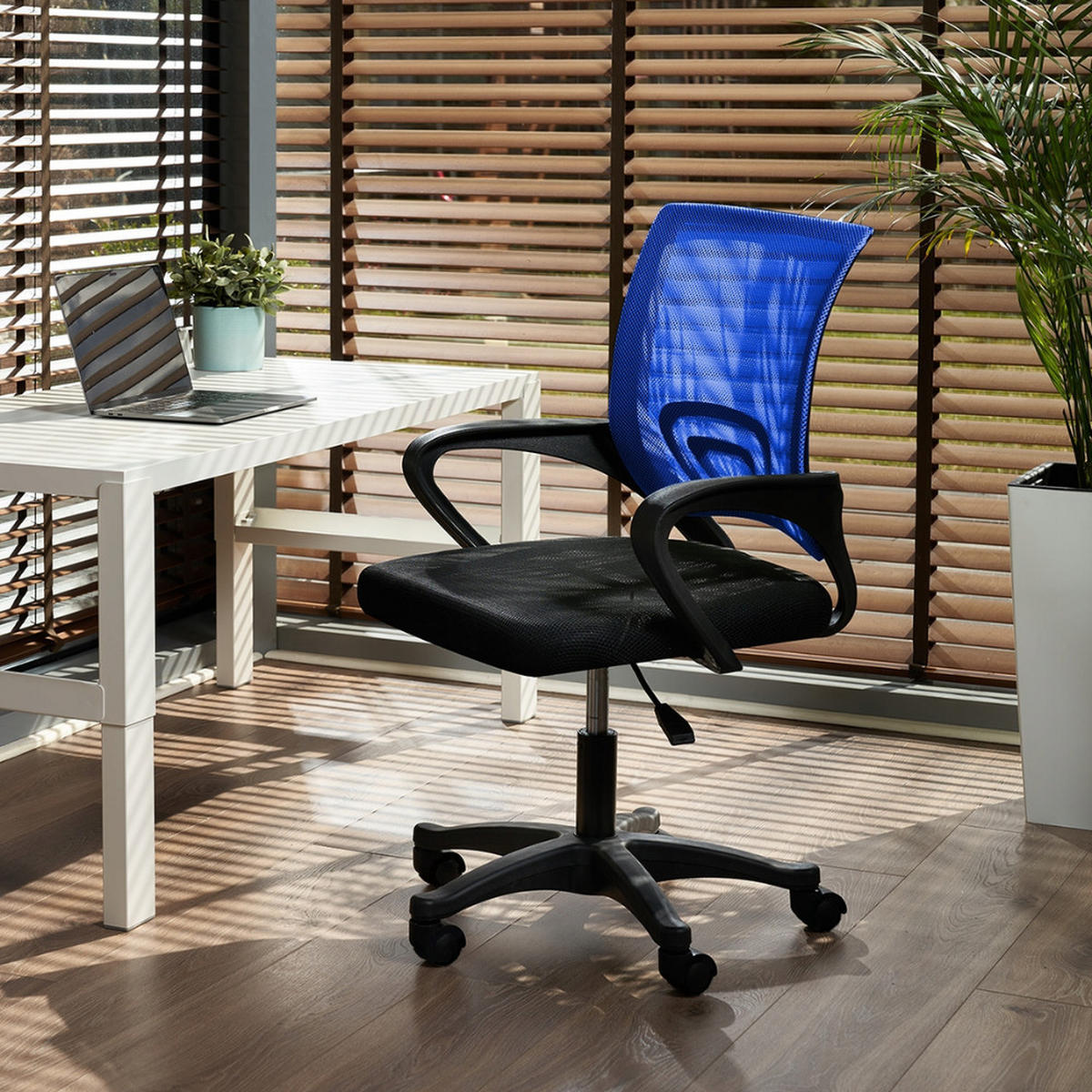 DREHSTUHL Smart - schwarz/blau - Blau/Schwarz, Kunststoff/Textil (64/91/54cm) - JuMi