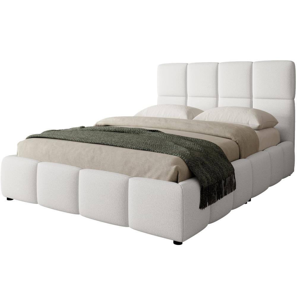 POLSTERBETT Nostro mit Bettkasten 180x200 cm hellbeige - Creme/Schwarz, Textil (180/200cm) - Beautysofa