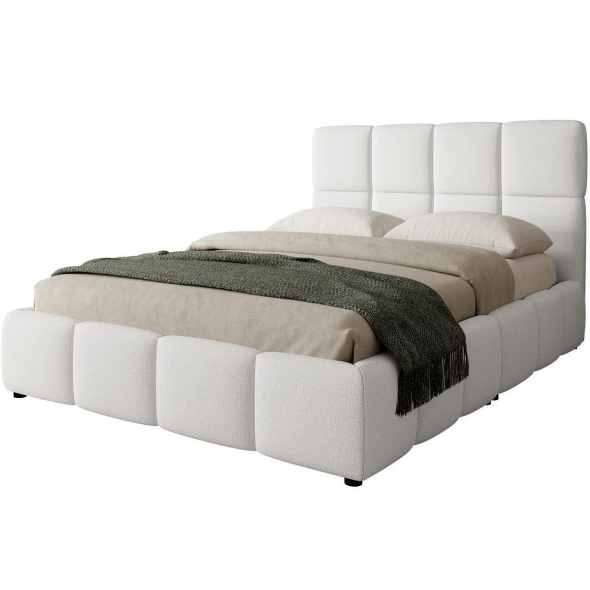 POLSTERBETT Nostro mit Bettkasten 180x200 cm hellbeige - Creme/Schwarz, Textil (180/200cm) - Beautysofa