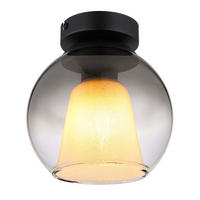 LED DECKENLEUCHTE Rauchglas Grau Schwarz - Schwarz, Glas (18/18/19cm) - Globo Lighting