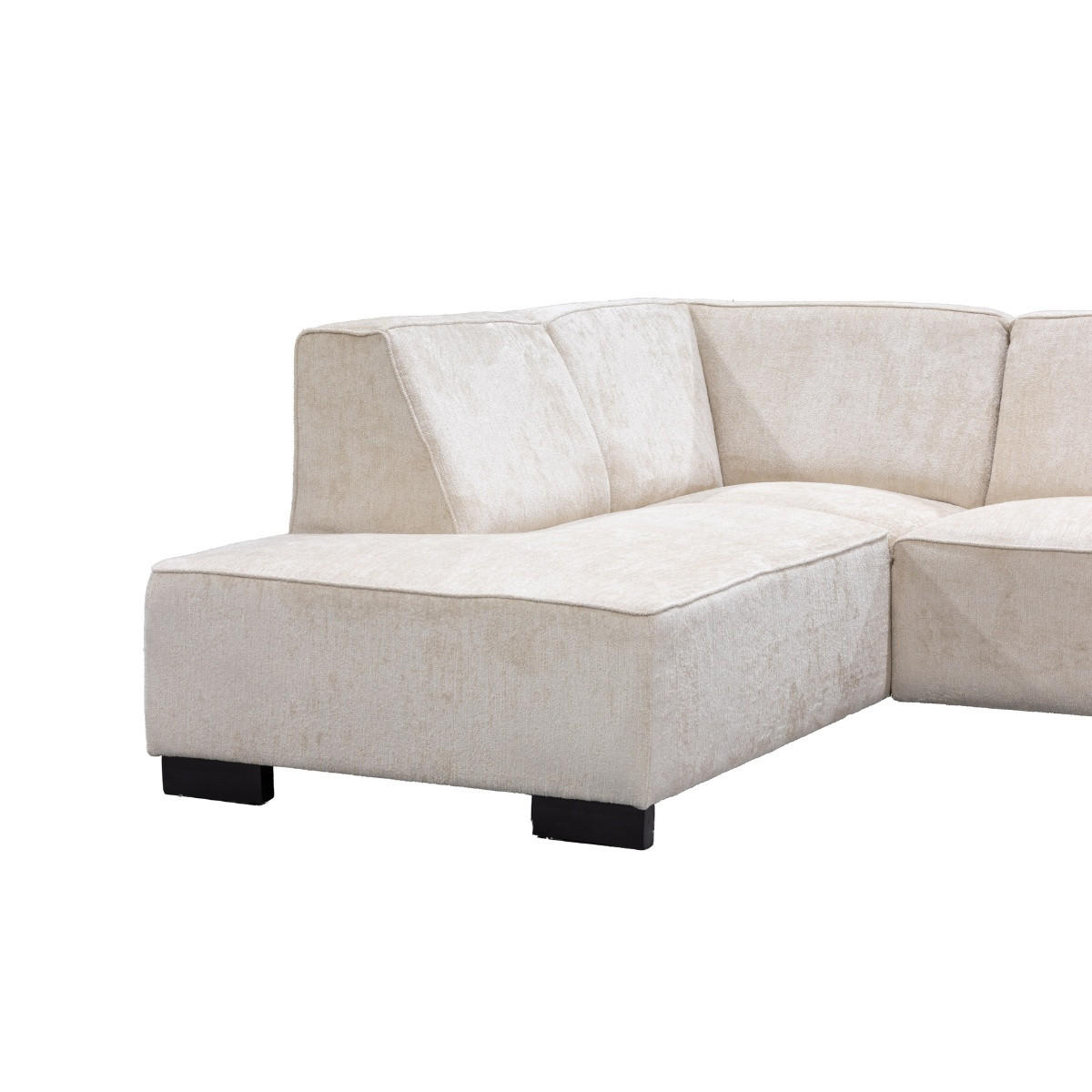 3,5-SITZER-ECKSOFA mit Ecke auf der linken Seite aus Stoff, beige - Beige, Holz (274/205cm) - Giga Meubel