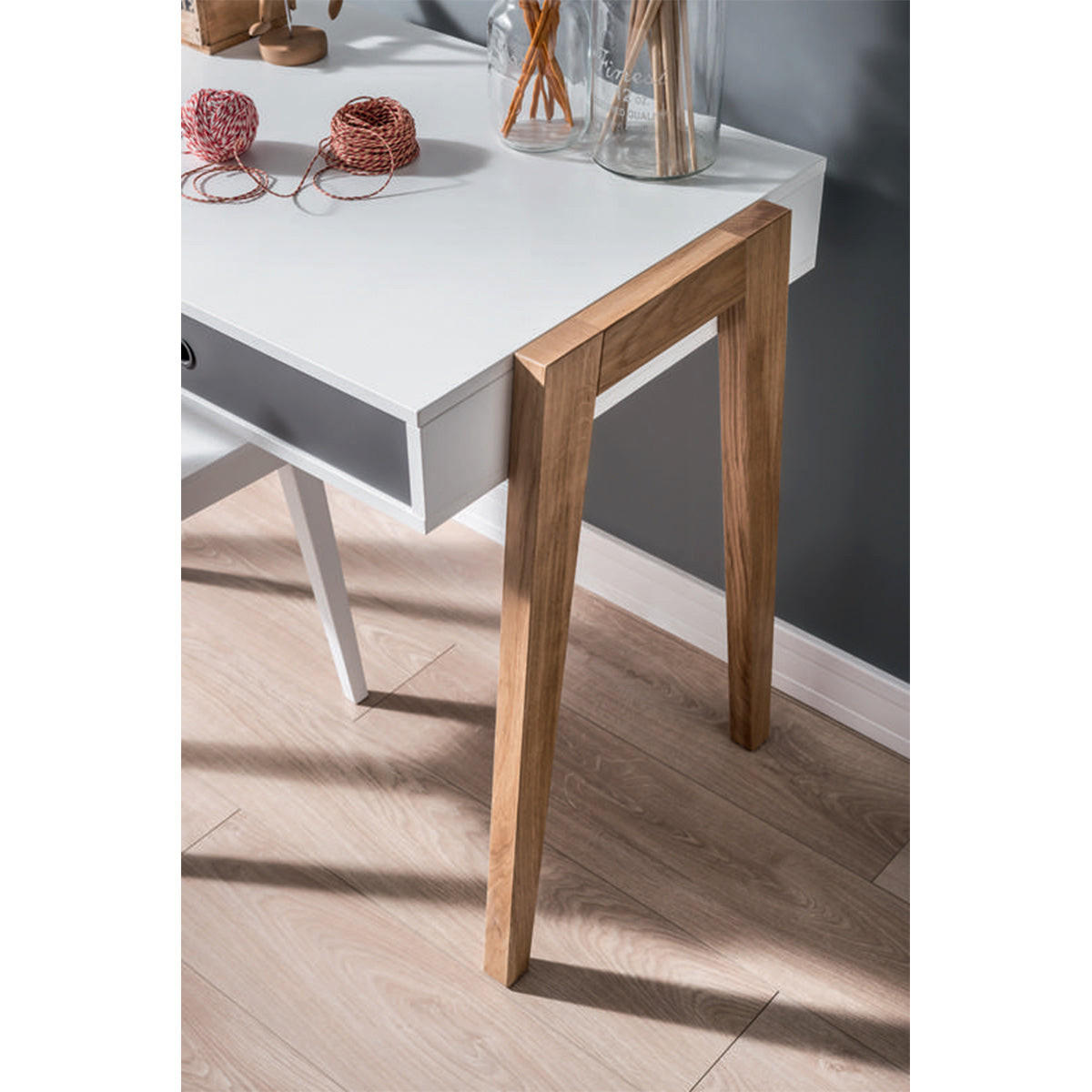SCHREIBTISCH Concept Grau - Grau, Holzwerkstoff (128/60/76cm) - Petits-meubles