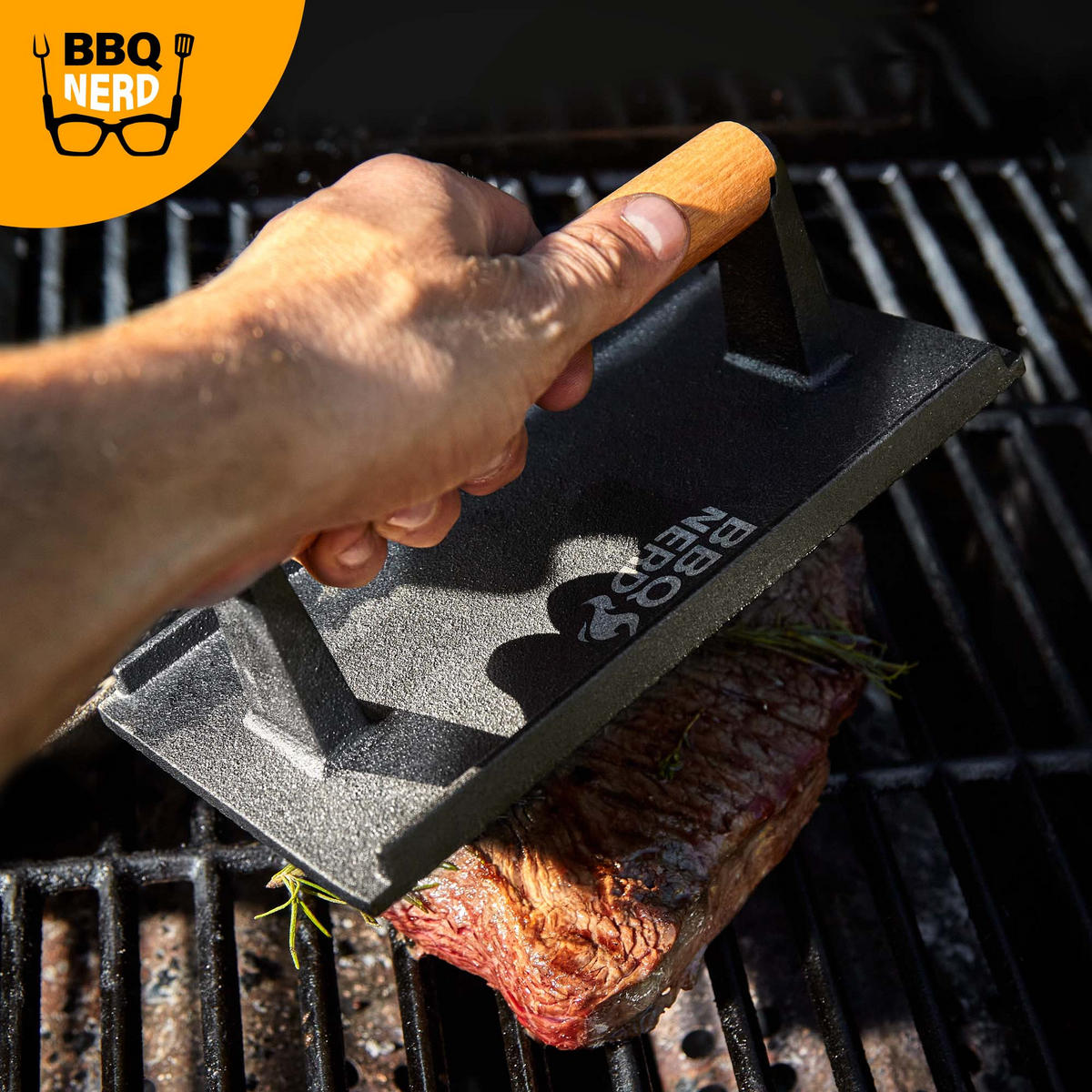 FLEISCHBESCHWERER Gusseisen 21x11cm - Schwarz, Metall (12/8/23cm) - BBQ Nerd