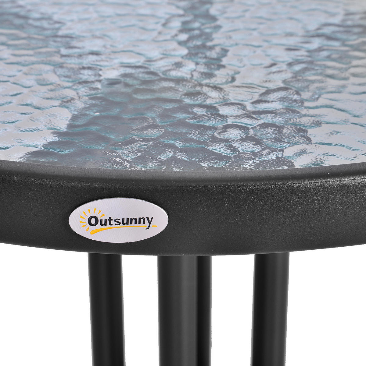 LOUNGETISCH Ø60/70 cm Schwarz aus Metall mit Sicherheitsglas - Schwarz, Metall (60/60/70cm) - OKMYHOME
