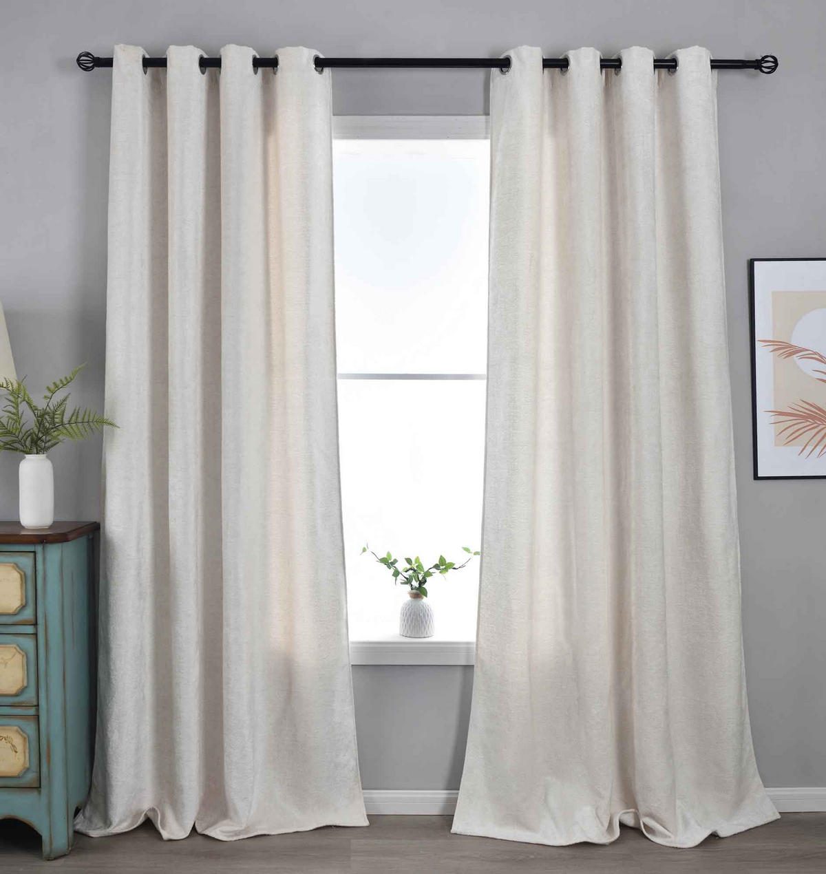 VORHANG 2ER SET »Nürnberg« HxB 245x135 cm Natur - Naturfarben, Textil (135/245cm) - Gardinenbox