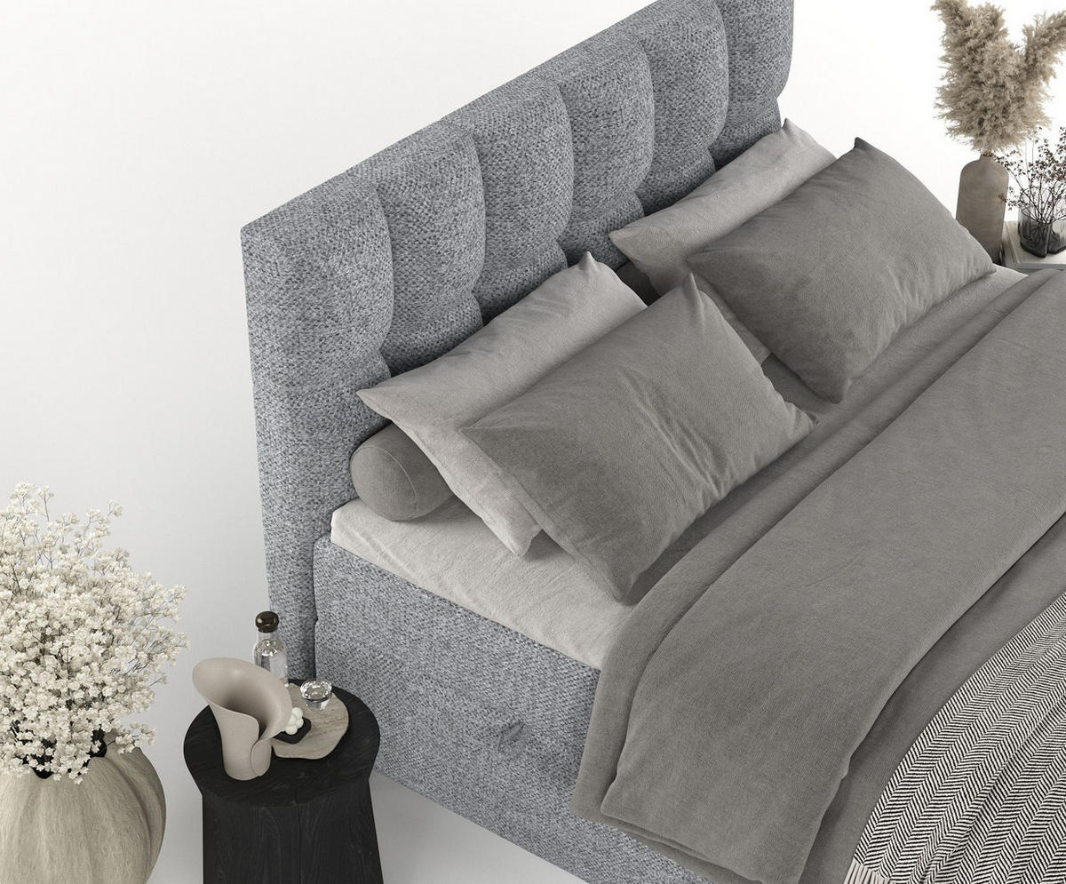 BOXBETT Ombre Grau 160/200 cm - Schwarz/Grau, Holz/Holzwerkstoff (160/200cm) - Maison de Reve