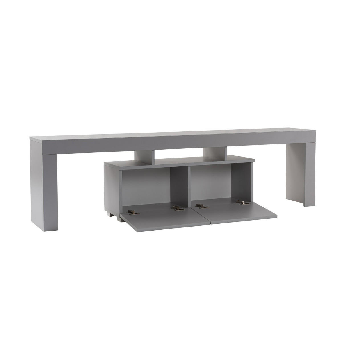TV-MÖBEL mit 2 Klapptüren 180/31/50 cm - Grau, Holzwerkstoff (31.3/50/180cm) - Calicosy
