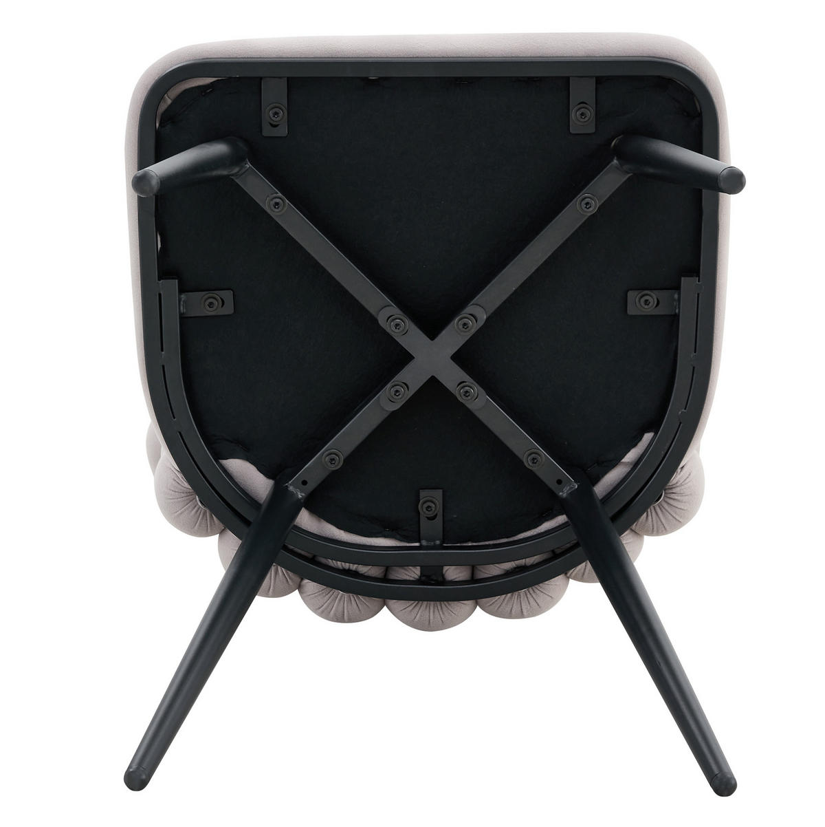 ESSZIMMERSTUHL 2er-Set Samt Light Gray mit Metallbeinen - Hellgrau, Metall (48/88/54cm) - Meubliv