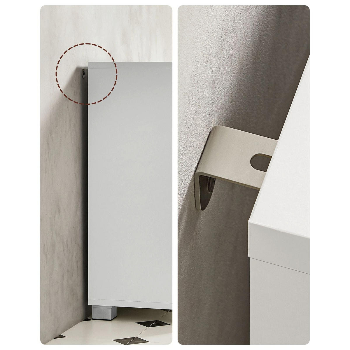 WASCHBECKENUNTERSCHRANK MONROVIA - Weiß, Holzwerkstoff (70/64/30cm) - Hansiro
