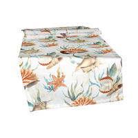 TISCHLÄUFER Meeresjuwel ivory 150/40 cm - Multicolor/Weiß, Naturmaterialien (40/150cm) - beties Heimtextil