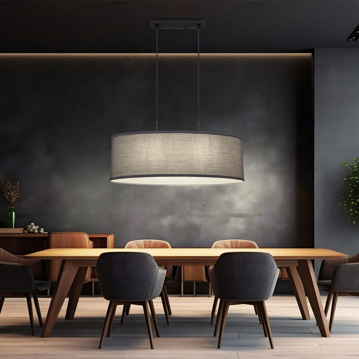 LED HÄNGELEUCHTE Metall Anthrazit Schwarz - Anthrazit, Metall (75/22/120cm) - Globo Lighting