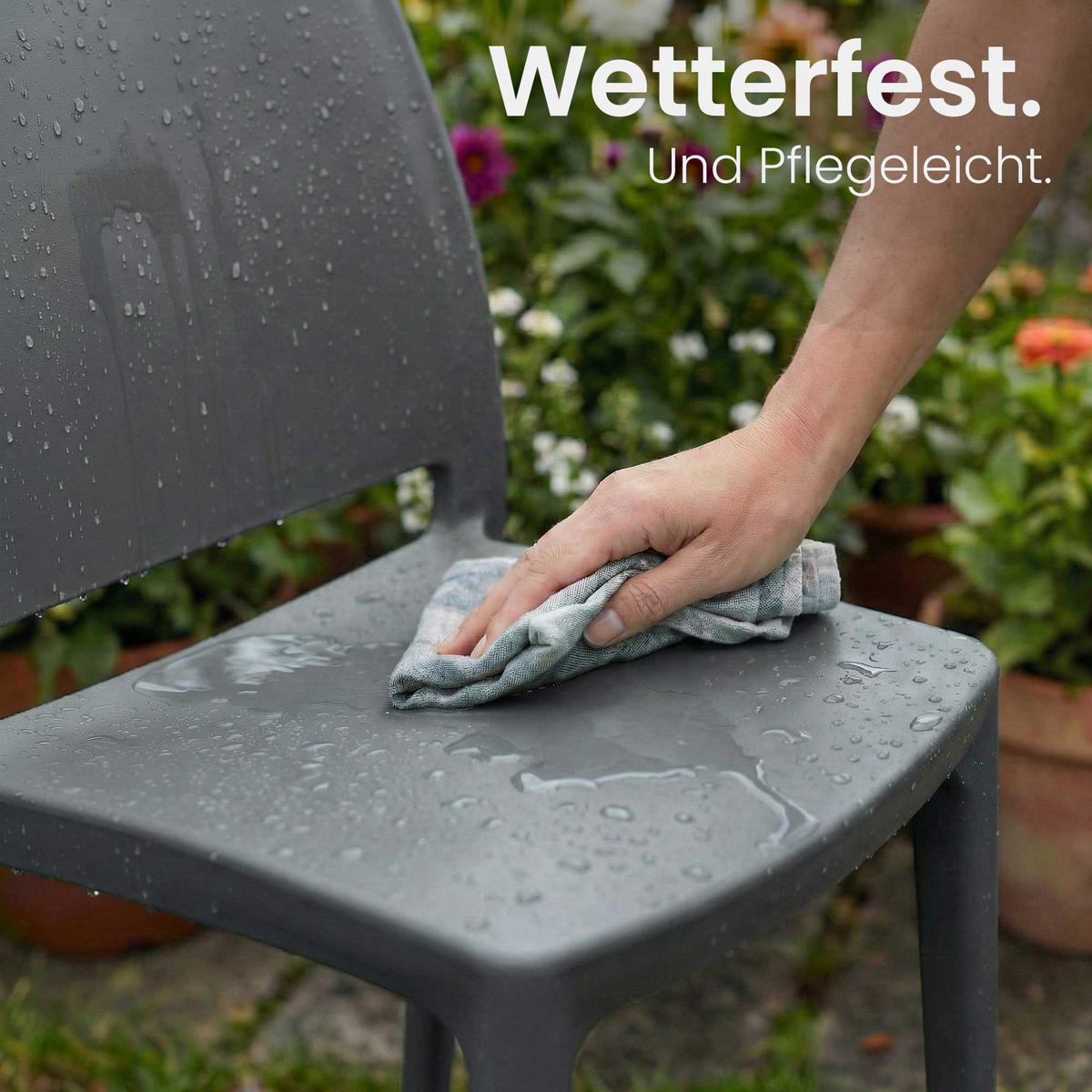 GARTENSTUHL Kunststoff Dunkelgrau - Dunkelgrau, Kunststoff (42/81/49cm) - CLP