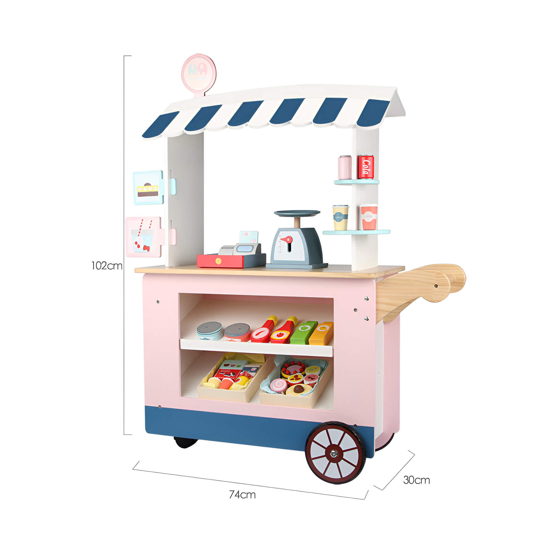 KINDERKAUFLADEN 30/74/102 cm - Multicolor, Holz (74/102/30cm)