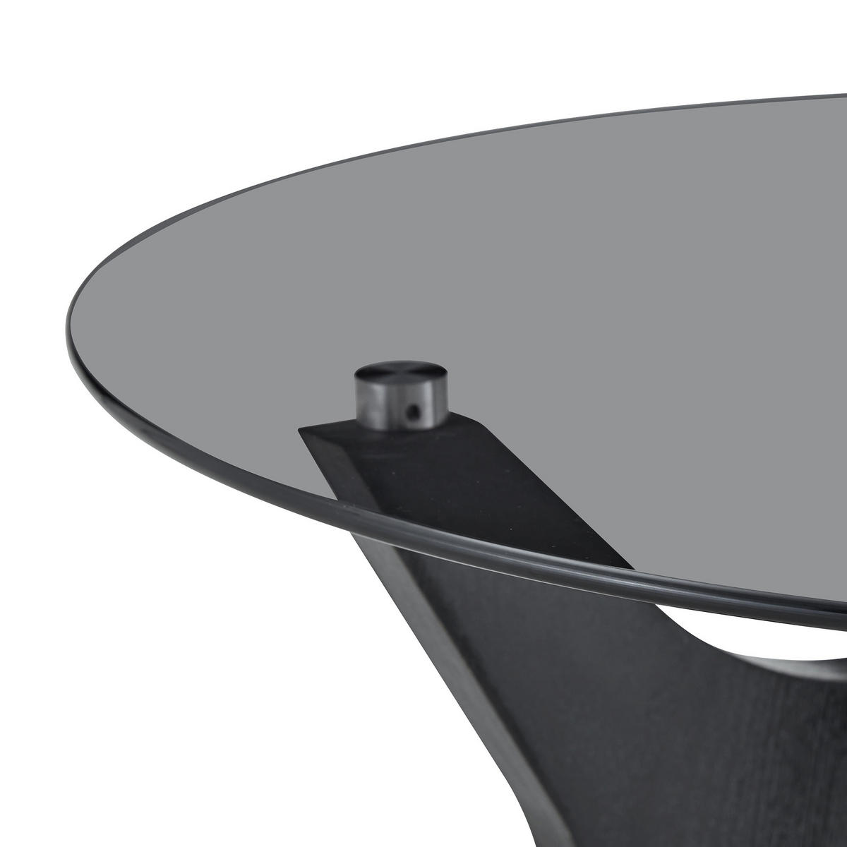 COUCHTISCH in Schwarz Runder Kaffeetisch für Wohnzimmer, Büro & Lounge, Hitze- & Kratzfest, 80/80/42.2 - Schwarz/Naturfarben, Glas/Holzwerkstoff (80/80/42.2cm) - STILVORA
