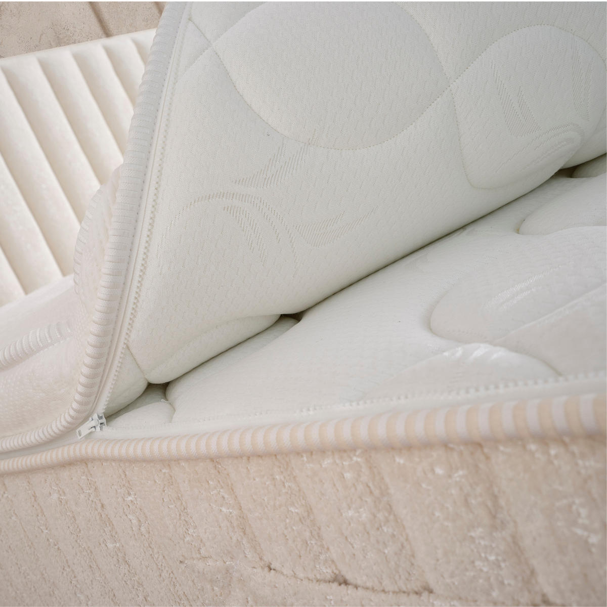 BOXSPRINGBETT Belezza Bett Boxspringbett 140x200 mit matratze - Beige, Holz (140/200cm) - Gowoll