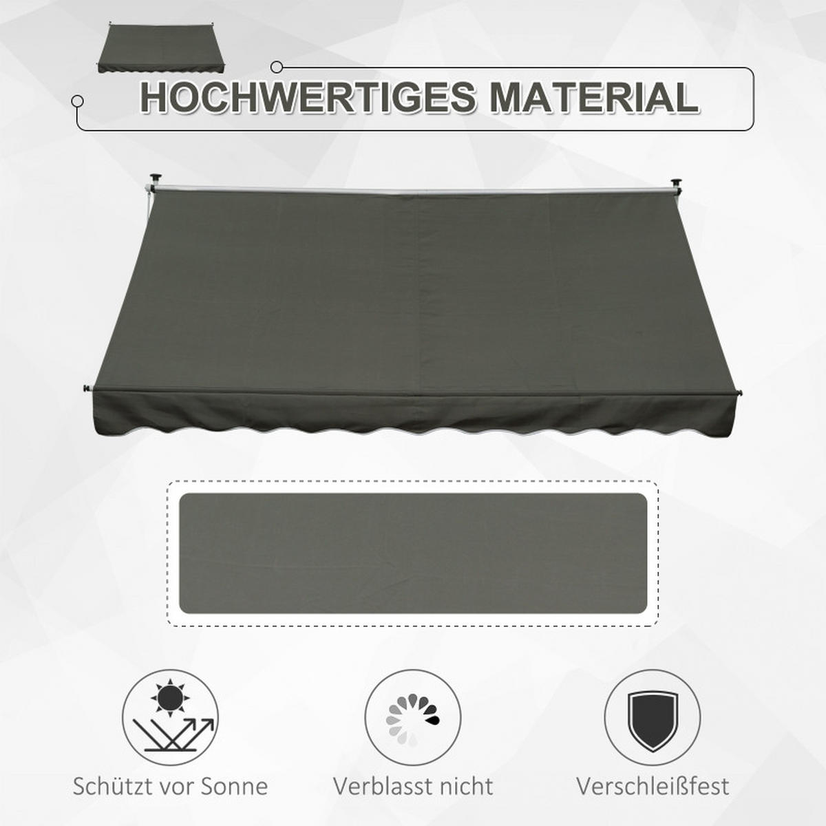 MARKISE freistehend 300x150 cm grau - Grau, Textil (300/280/150cm) - LEBENLANG