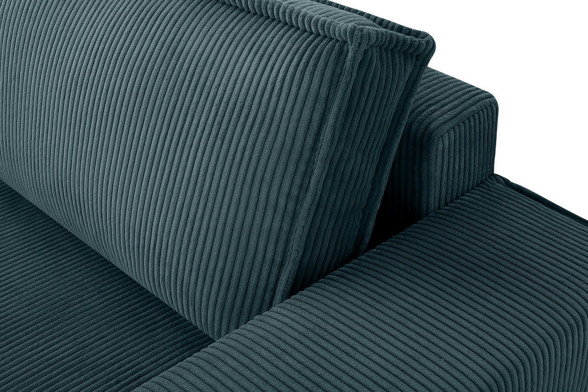 3-SITZER-SCHLAFSOFA NAPI in Pet Friendly Cord-Stoff, Blau - Blau/Schwarz, Textil (244/89/101cm) - KONSIMO®