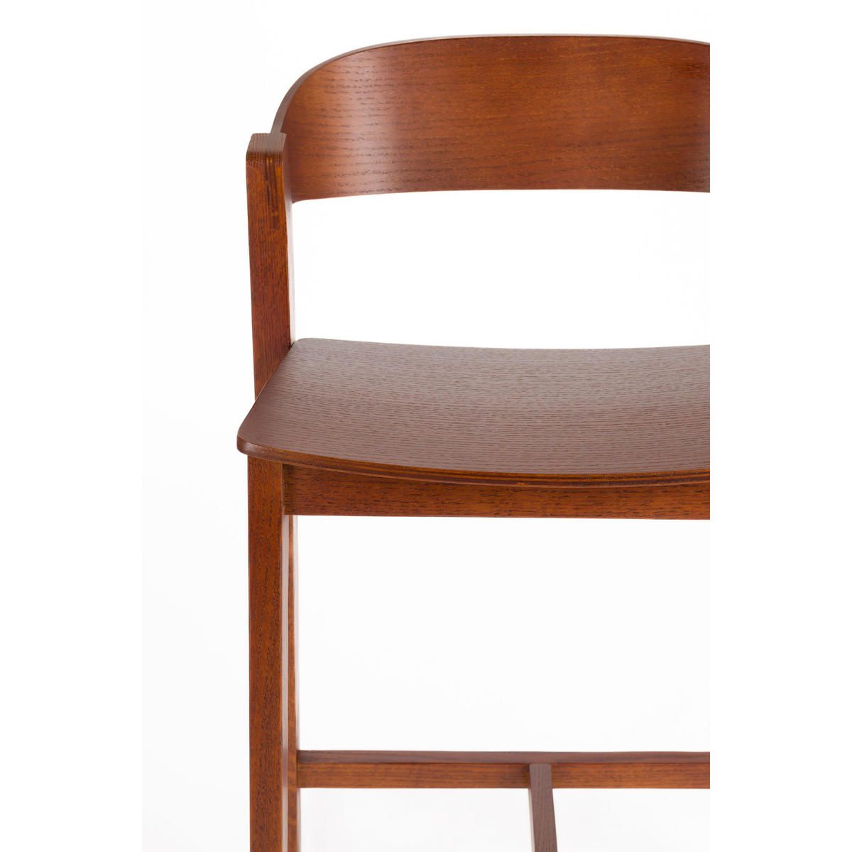 BARHOCKER Wooz mit Rückenlehne 65 cm Walnuss Braun - Braun, Holz (52/89.4/47.5cm) - Housecraft Living