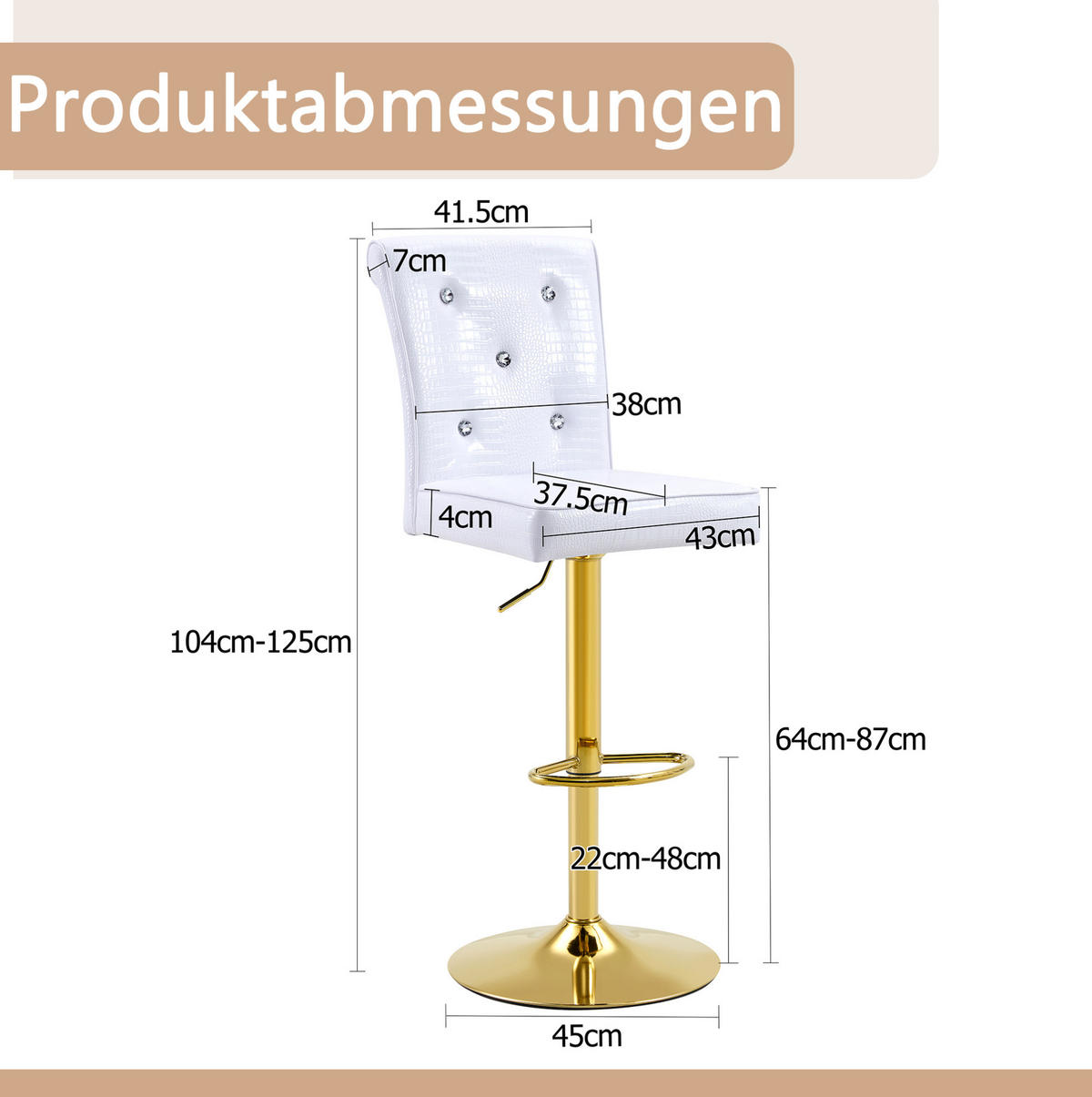 ESSZIMMERSTUHL 2er-Set PVC White mit Krokodil-Optik - Weiß, Metall (42/125/55cm) - Meubliv