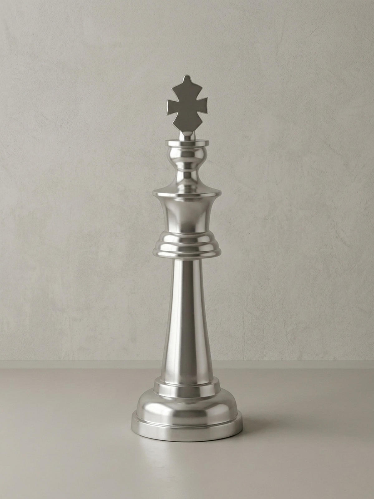 DEKOFIGUR Schachfigur Aluminium poliert 70 cm Silber - Silberfarben, Metall (22/70/22cm) - KADIMA DESIGN