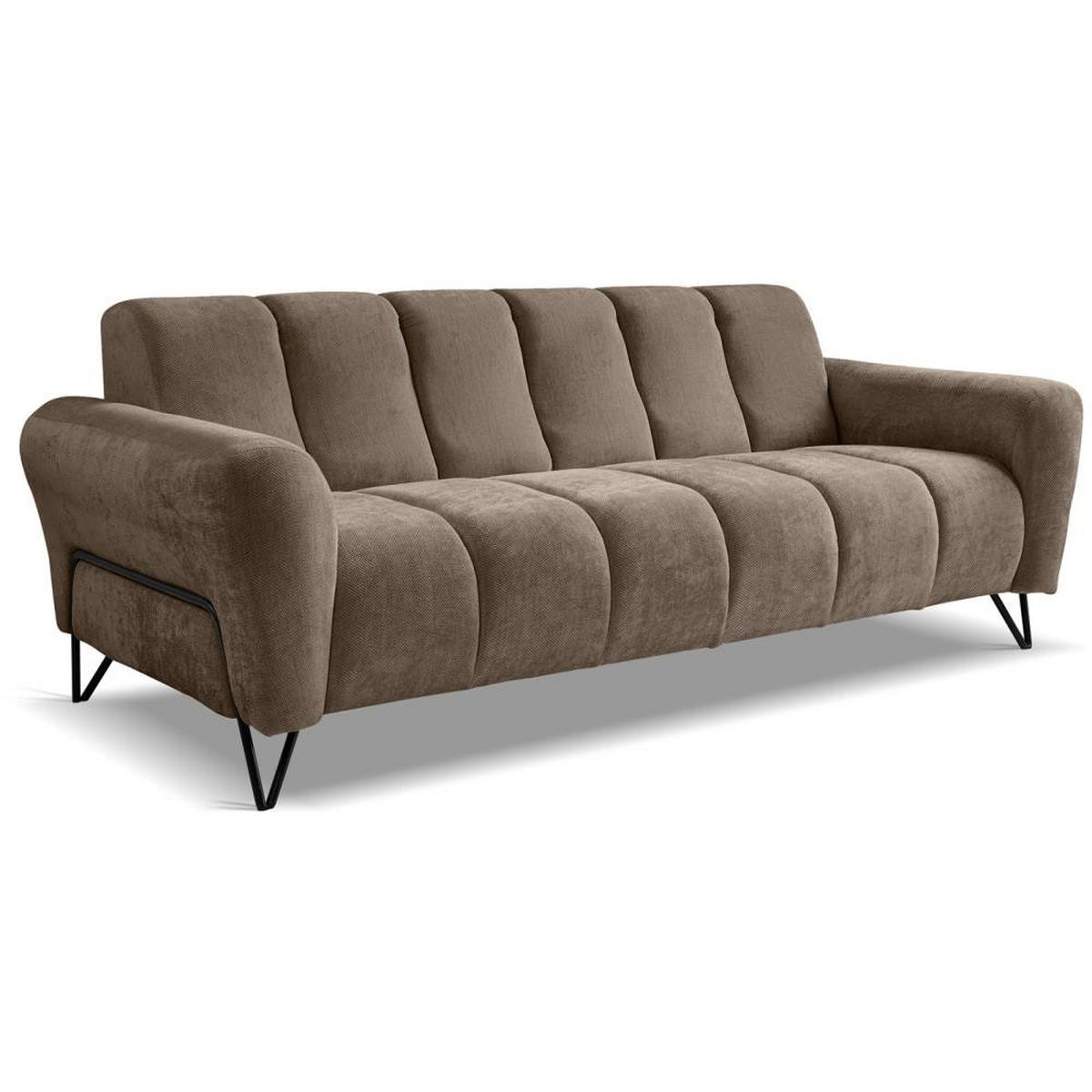 SITZGARNITUR Volare Sofas+Sessel, ohne Schlaffunktion, Braun - Braun, Textil/Metall (220/83/98cm) - Beautysofa