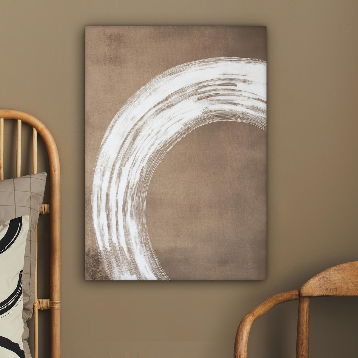 LEINWANDBILD Farbe - Braun - Japandi 60x80 cm - Kupferfarben, Textil (60/80cm) - MuchoWow