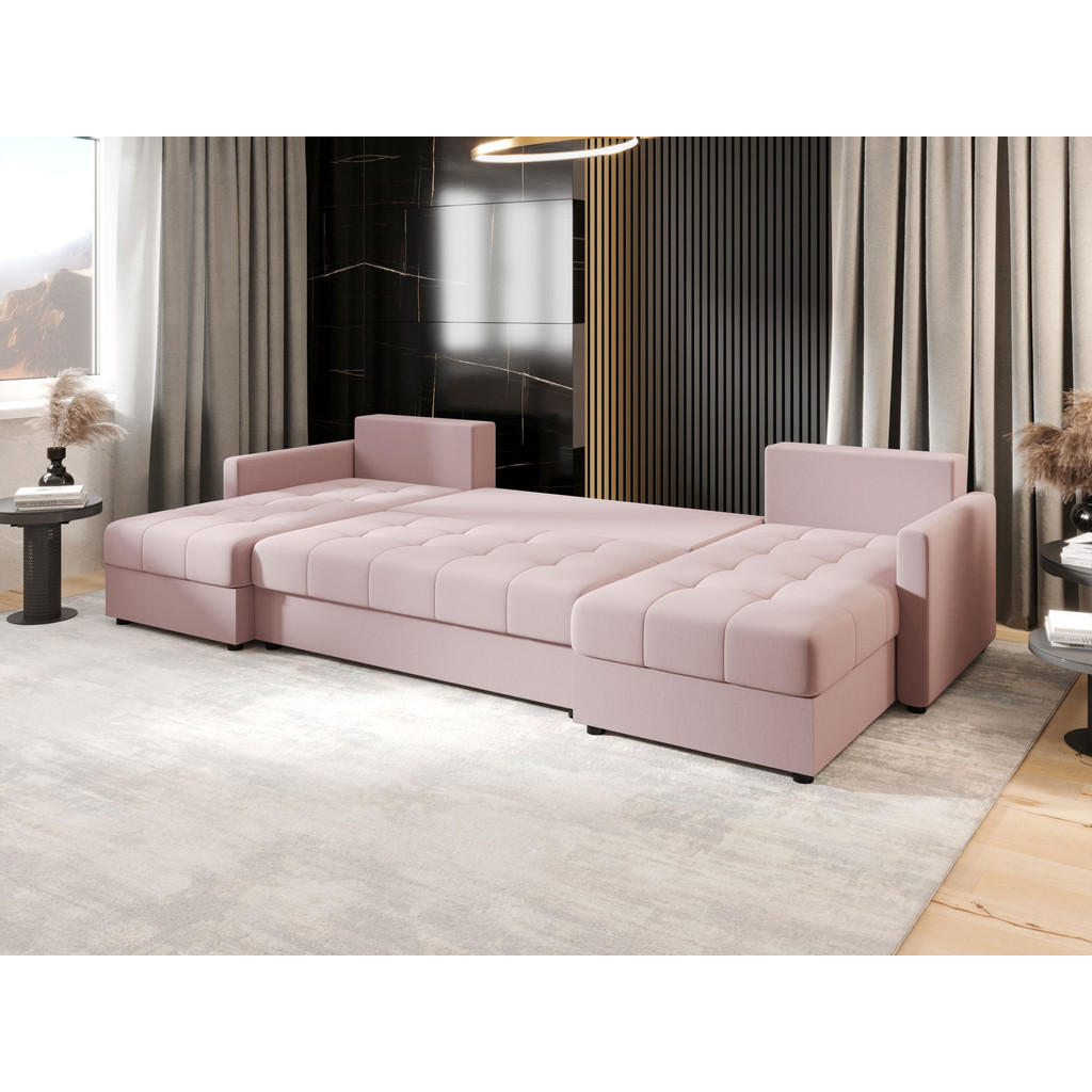 Thumbnail - Bedante Ecksofa, Rosa, Textil, 285x85x140 cm, Wohnzimmer, Sofas & Couches, Wohnlandschaften, Wohnlandschaften in U-Form