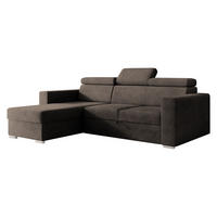 ECKSCHLAFSOFA Pedro 2rLC - Silberfarben/Braun, Holz/Kunststoff (235/170cm) - MIRJAN24