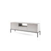 TV-SCHRANK NOVA Geriffelt Regal, 2 Türen, Schublade, Schwarze Beine, 154x39x56cm, Grau - Graphitfarben/Schwarz, Holzwerkstoff/Kunststoff (154/56/39cm) - DomoHome