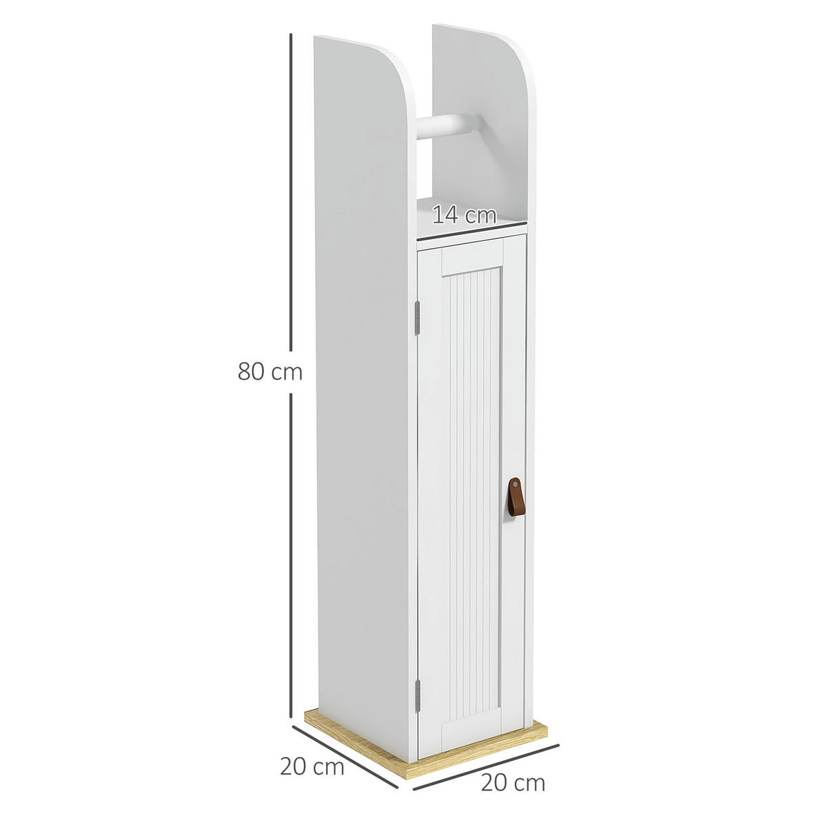 TOILETTENPAPIERHALTER DE-12377 mit schrank 20/20/80 cm Weiß - Weiß, Holzwerkstoff (20/80/20cm) - ComfortXL