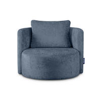 DREHSESSEL RAGGI 360° Drehfunktion mit inklusive dekorativem Kissen, Dunkelblau - Dunkelblau, Textil (92/75/94cm) - KONSIMO®
