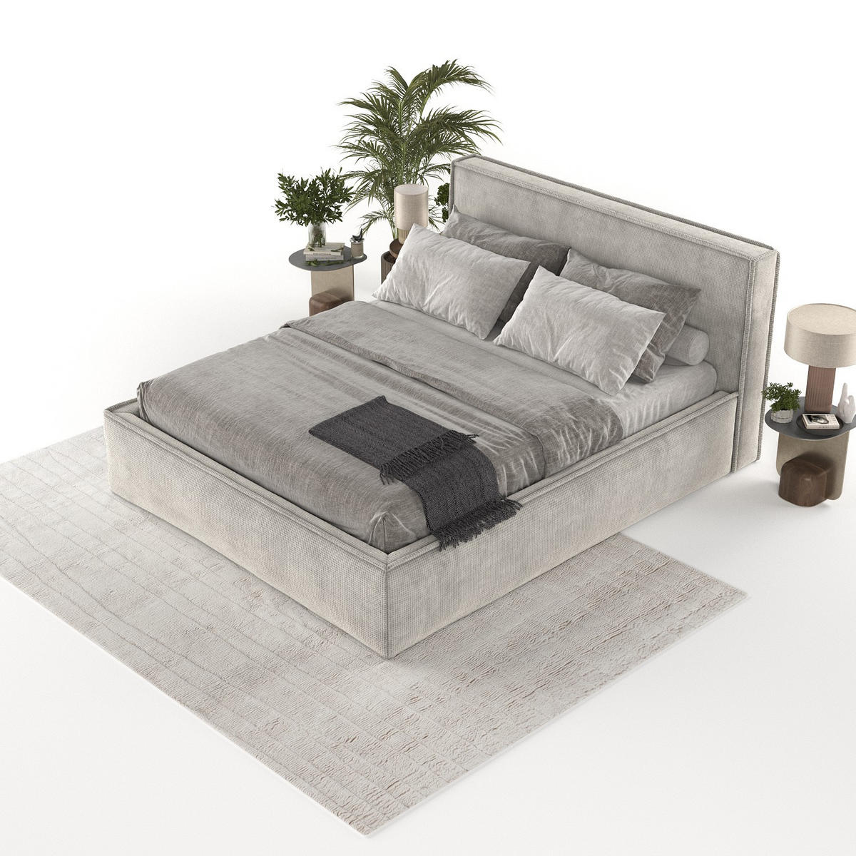 POLSTERBETT Sato mit Stauraum 140/200 cm Beige im Bonita Stoff - Beige/Schwarz, Holz/Holzwerkstoff (140/200cm) - AltaBeds
