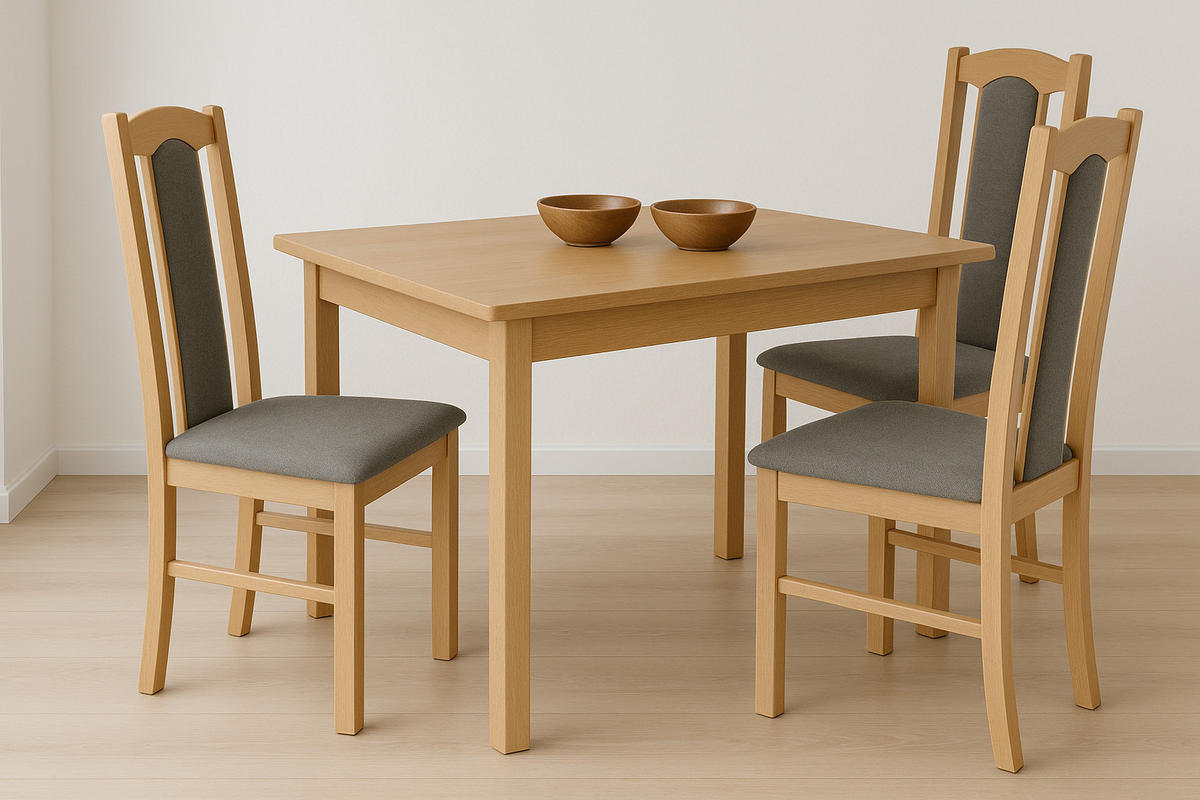 ESSZIMMERSTUHL - Set 6x BOS 7 grandson, aston 6  - Eichefarben/Dunkelgrau, Holz (43/96/40cm) - Leaf Design
