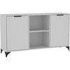 KOMMODE Home mit 2 Türen, mit Griffen, Weiß - Schwarz/Weiß, Holzwerkstoff (150/85/40cm) - Beautysofa