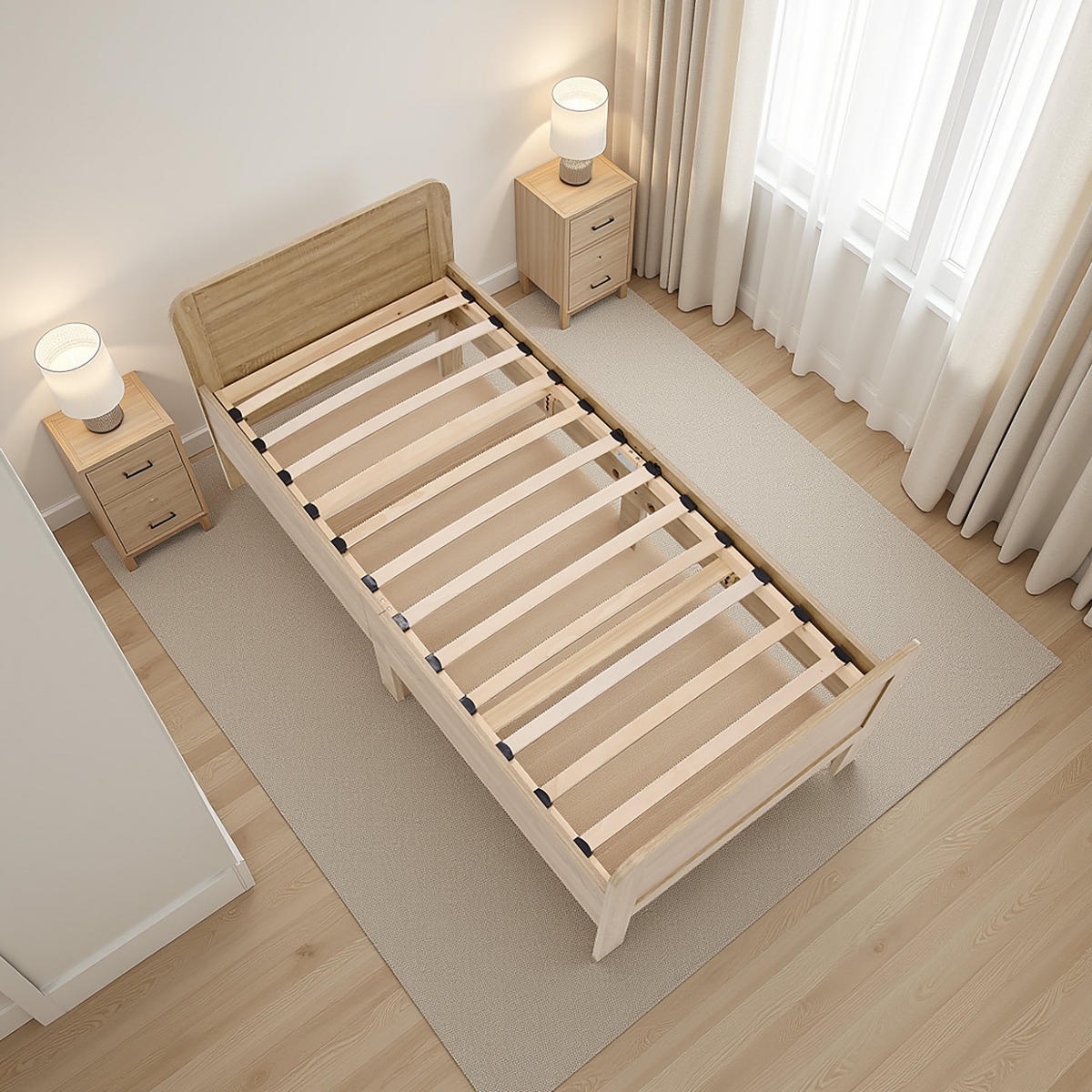 LATTENROST 90/200 cm Rollrost - Braun, Holz - Homestyle4u
