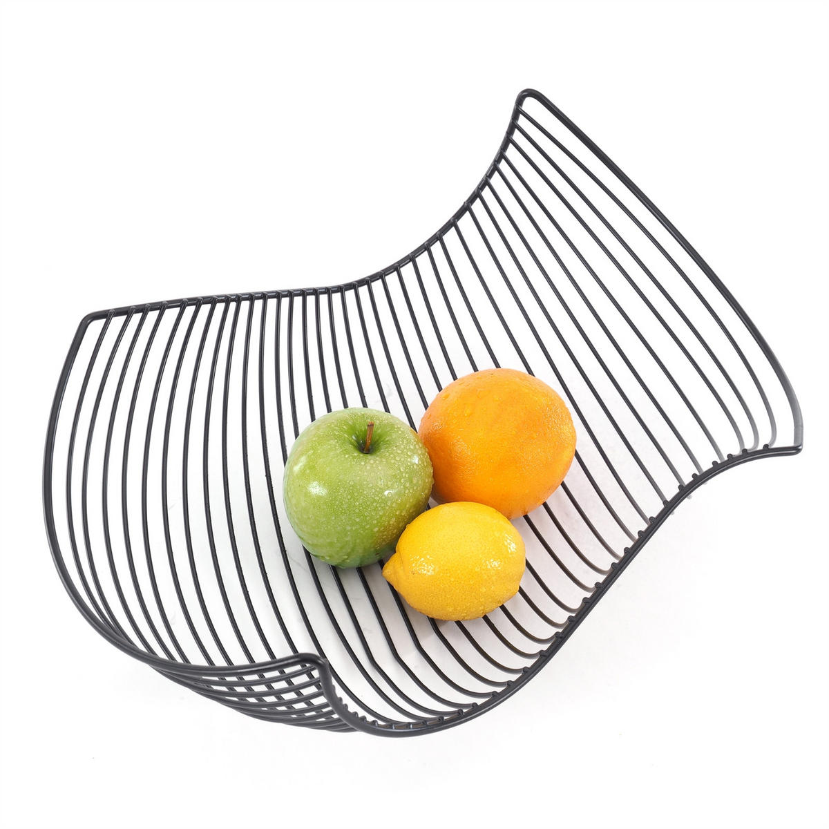 OBSTKORB SALOMON Metall schwarz matt - Schwarz, Metall (16cm) - DESIGN DELIGHTS