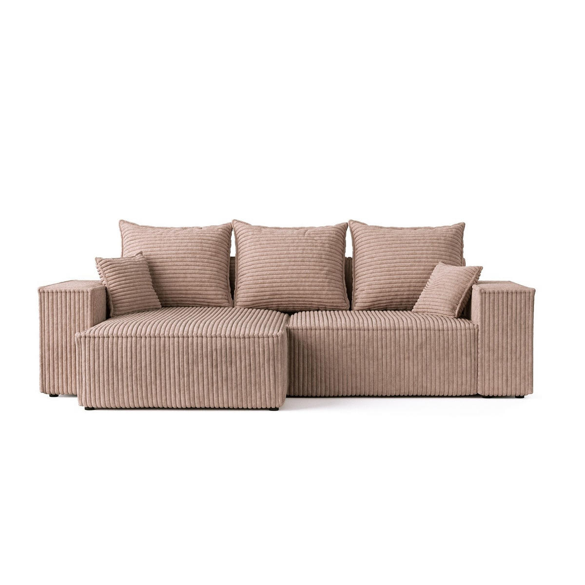 ROHOVÁ SEDAČKA SENSO, textil, Béžová - černá/béžová, dřevo/kompozitní dřevo (255/148cm) - AltaBeds