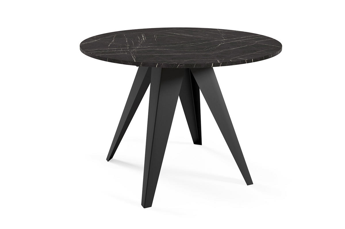 ESSTISCH Gerda Pietra Grigia Schwarz / Schwarz 100/138 / 100 / 76cm - Schwarz/Grau, Holz/Holzwerkstoff (100/100/76cm) - Feldmann-Wohnen
