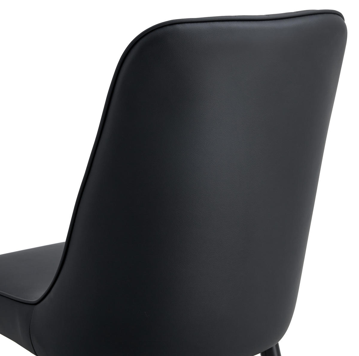 STUHL mit PU-Bezug 43 x 41,5 cm Schwarz 2er-Set - Schwarz, Metall (41.5/89/43cm) - Meubliv